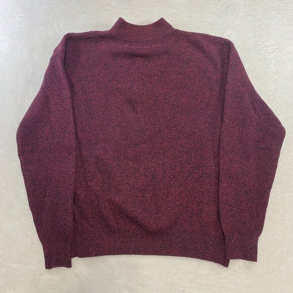 Vintage LL Bean Sweater Men's XL Fisherman 5 Button Henley Hethered Red Knit USA - Picture 6 of 10